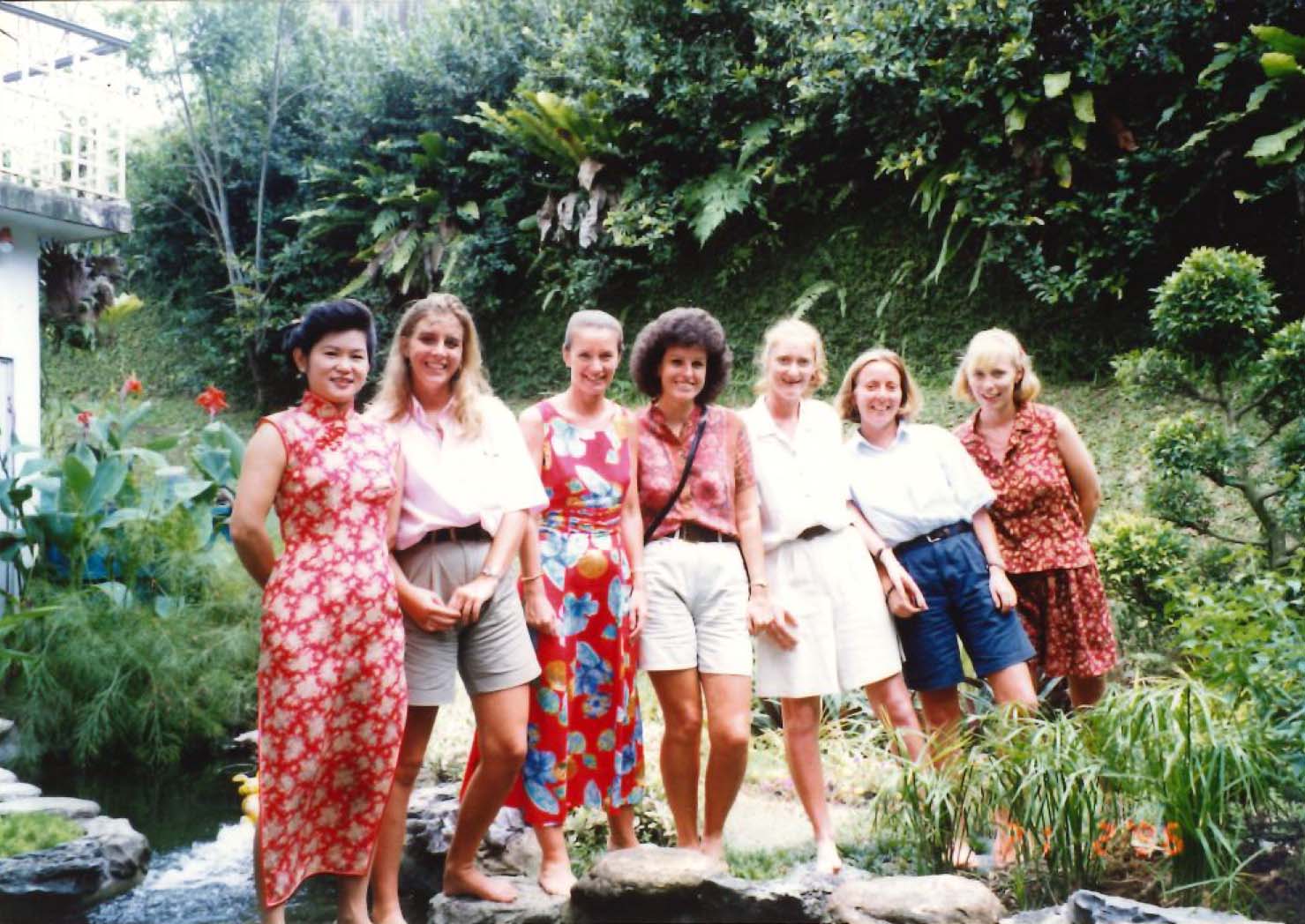 Yvonne Warring and the first batch of Teachers with Mrs Ng, 1996